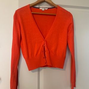 Orange button up cardigan
